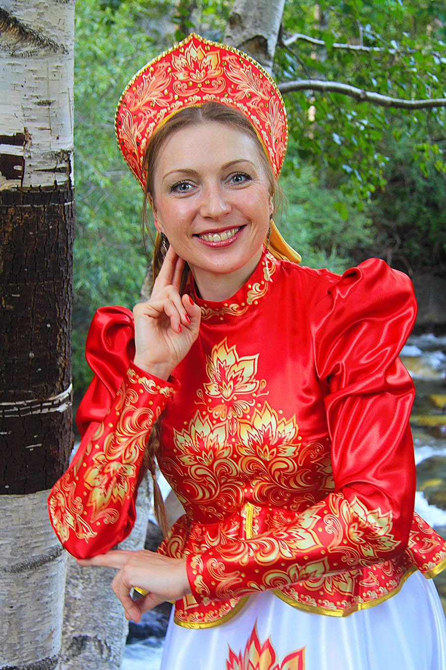 Women in Slavic costumes in Addis Ababa