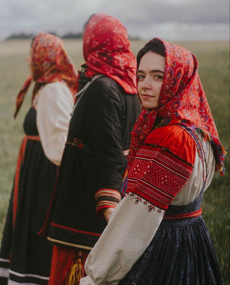 Women in Slavic costumes in Addis Ababa