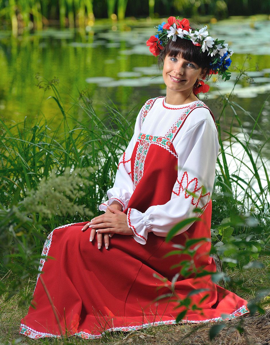 Beautiful girl Girls in Slavic costumes in Addis Ababa